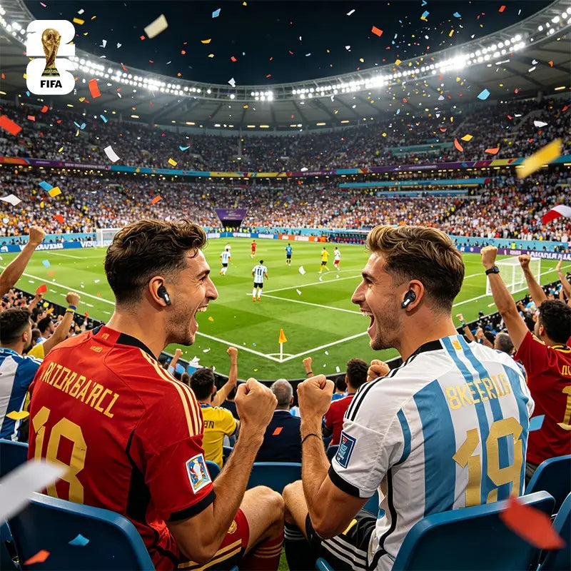 Experience the Game Like Never Before with 2026 FIFA Wireless Bluetooth Earbuds - Real-Time Translator, 55 Hours Playtime, Ultra Low Latency, and IPX5 Waterproof Design for Ultimate Football Fan Experience!