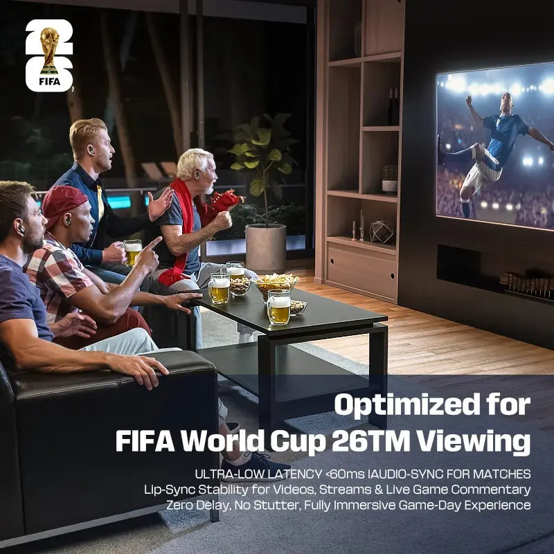 Experience the Game Like Never Before with 2026 FIFA Wireless Bluetooth Earbuds - Real-Time Translator, 55 Hours Playtime, Ultra Low Latency, and IPX5 Waterproof Design for Ultimate Football Fan Experience!
