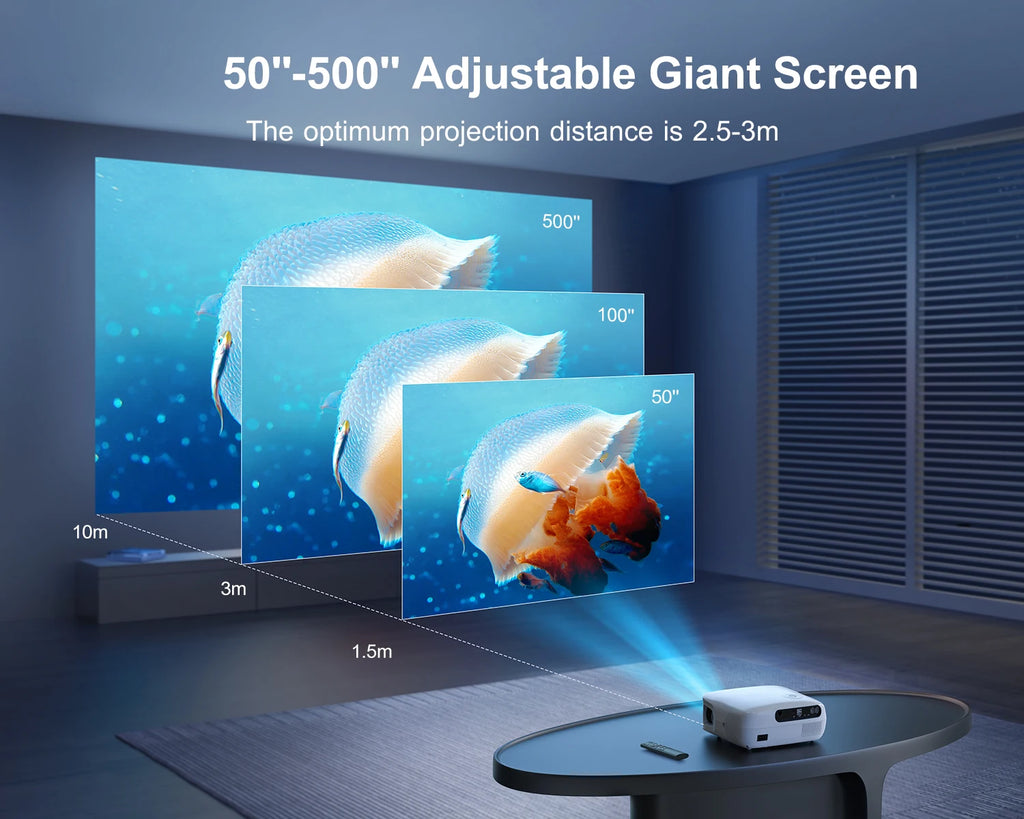 Experience Stunning Clarity with the K7 Full HD 1080P Projector - 5G WiFi & Bluetooth Enabled for Ultimate Home & Outdoor Entertainment