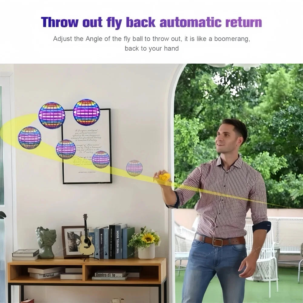 Experience the Magic of Flight with the Flying Ball - Hand-Controlled LED Cosmic Globe for Kids!