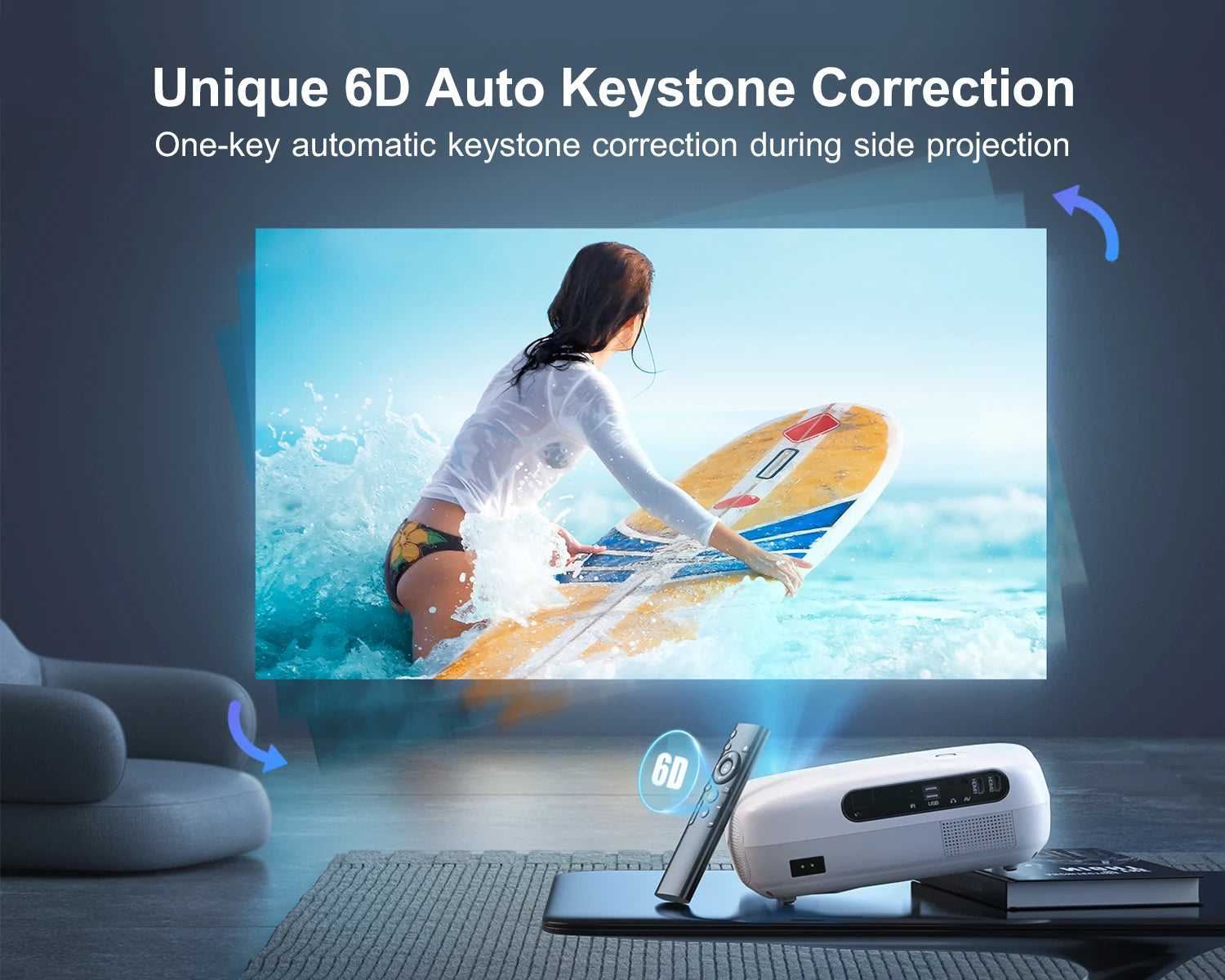 Experience Stunning Clarity with the K7 Full HD 1080P Projector - 5G WiFi & Bluetooth Enabled for Ultimate Home & Outdoor Entertainment