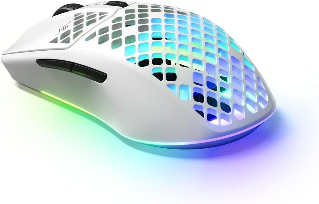 Elevate Your Gaming Experience with the SteelSeries Aerox 3 Wireless RGB Gaming Mouse - Ultra-Lightweight, Water-Resistant Design with 18K DPI Sensor