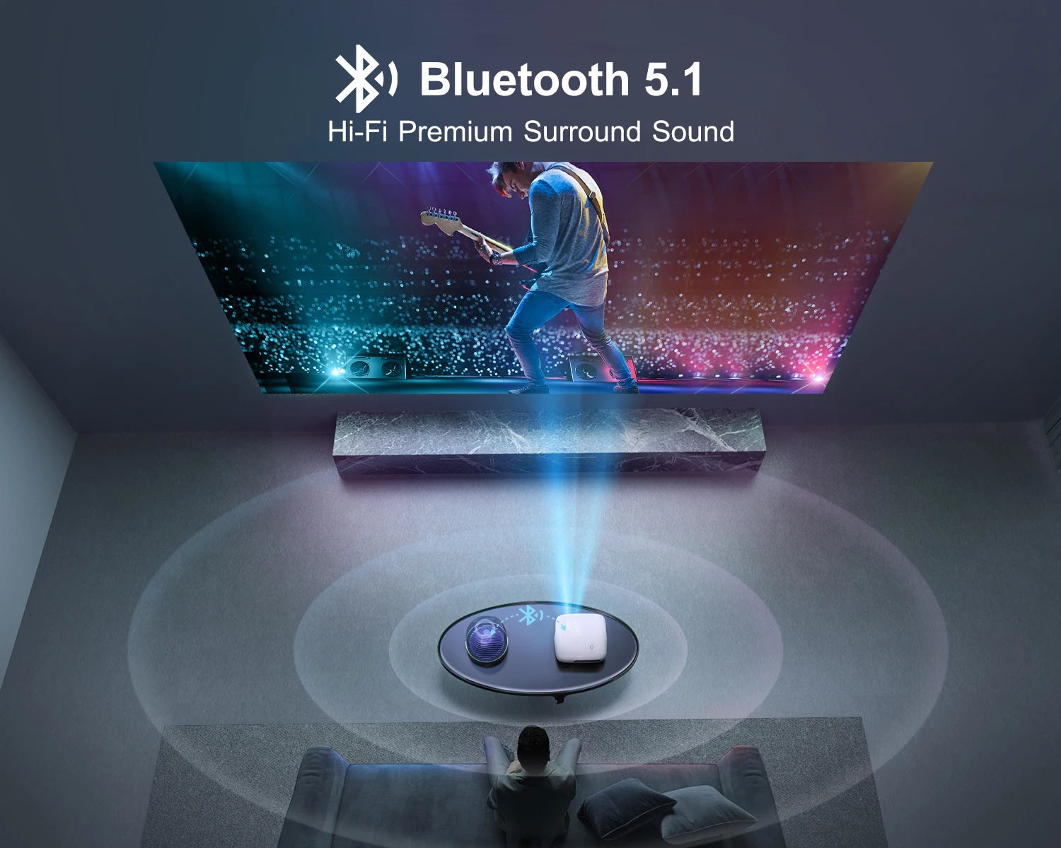 Experience Stunning Clarity with the K7 Full HD 1080P Projector - 5G WiFi & Bluetooth Enabled for Ultimate Home & Outdoor Entertainment