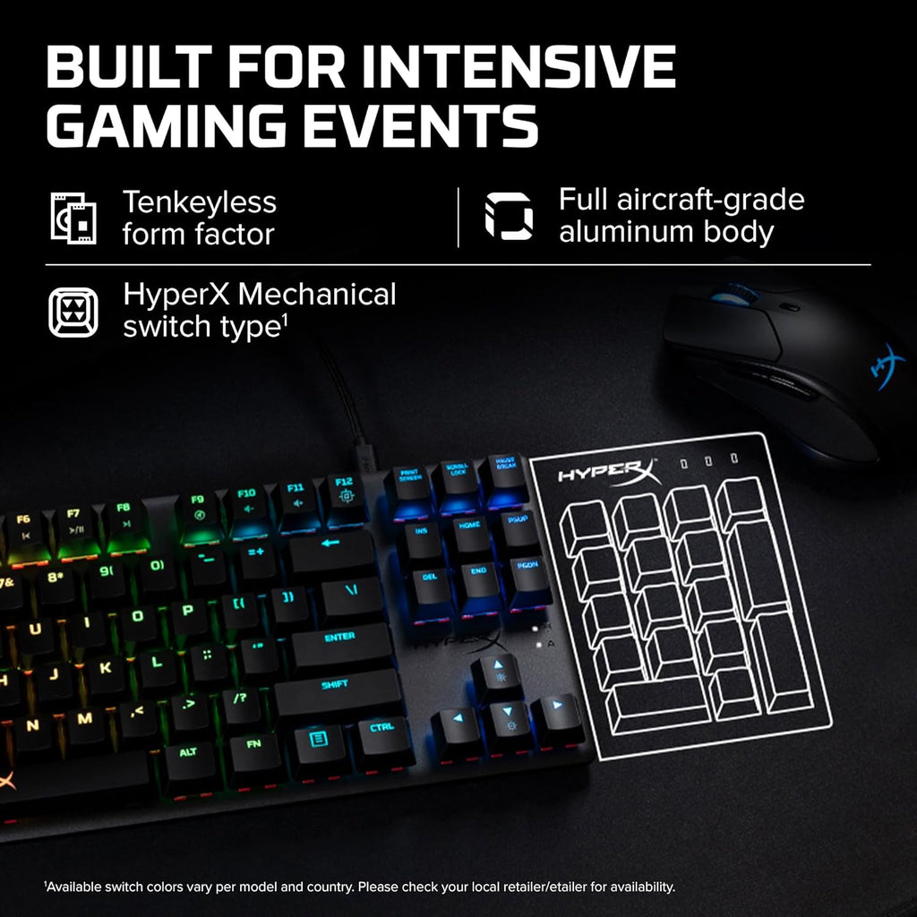 Elevate Your Gaming Experience with the HyperX Alloy Origins Core - Tenkeyless Mechanical Keyboard with RGB Backlighting and Customizable Macros