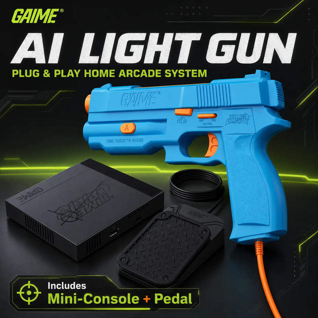 Experience the Future of Gaming with the GAIME Advanced AI Vision Light Gun System - Plug & Play Motion Shooting for Classic Arcade Fun!